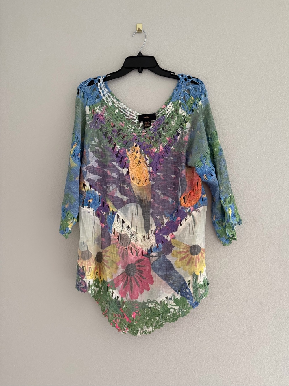 Dor Dor Couture inspired  Women’s Floral Crochet Cover-Up Multicolor Size Medium